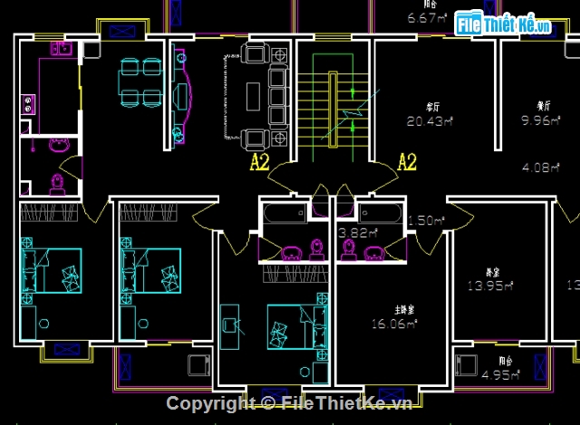 chung cư,mặt bằng,bản vẽ cad mặt bằng chung cư